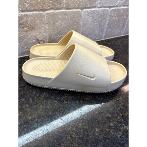 Nike Calm Slide Sesame Platform Sandals M 12 W 13 Like New - Picture 2 of 8